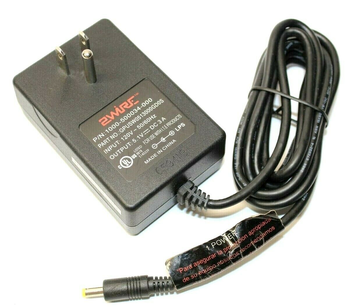 New 5.1V 3A 2Wire GPUSW0513000GD0S 1000-500034-000 Power Supply Ac Adapter